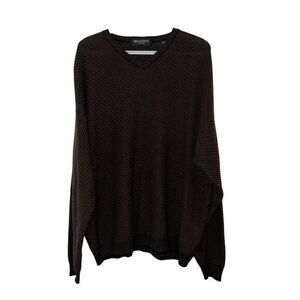 Brandini Men's‎ V-Neck Brown Long Sleeve Pullover Ribbed Sweater Size XL